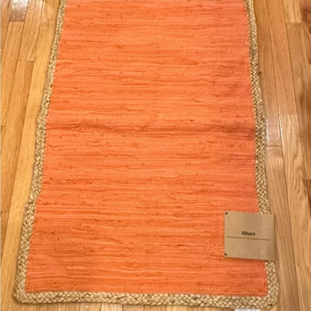 Allure Orange and Tan Door Mat with Rustic Accents